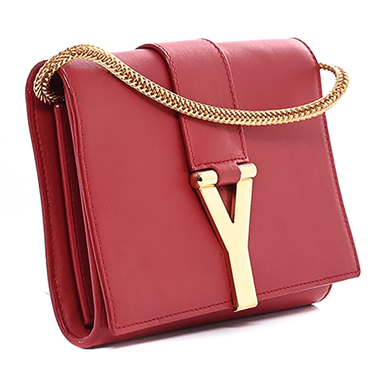 Saint Laurent Sac bandoulière Chyc Petit en Cuir rouge - Très bon état - L.17 cm