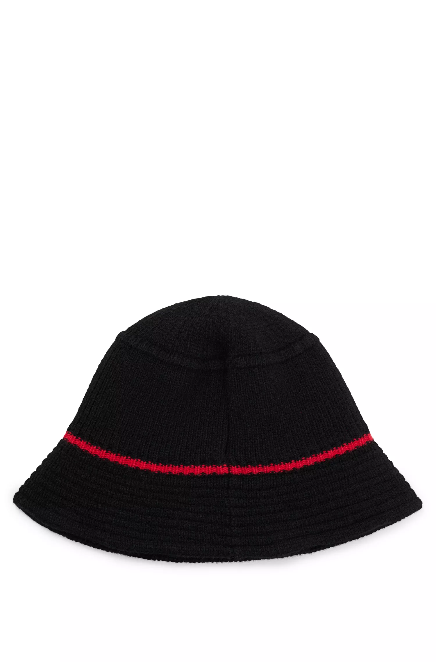 Gorro de malha estilo balde vermelho HUGO com jacquard do logotipo