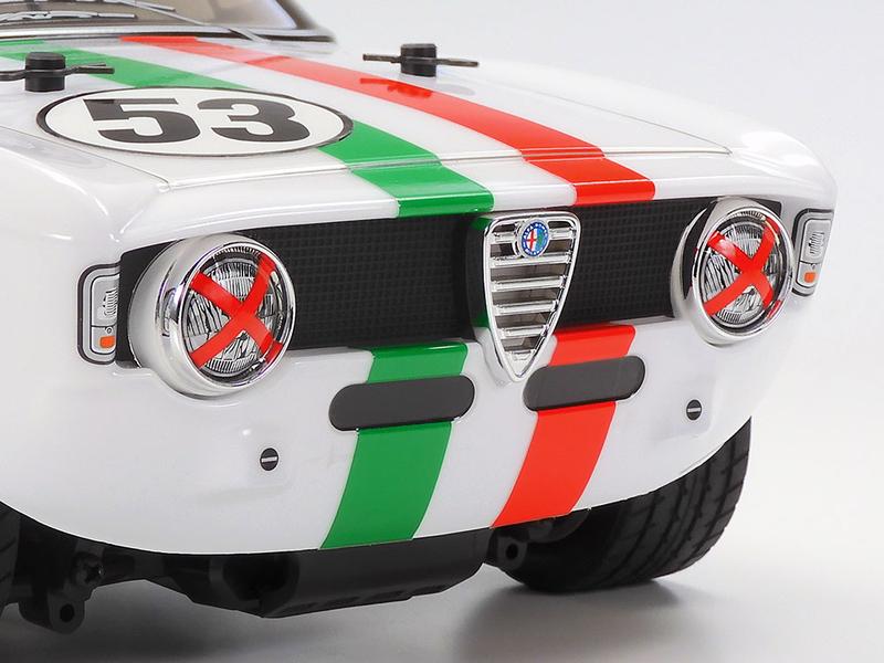 Tamiya Tourenwagen Alfa Romeo Giulia GTA MB-01 Weiss, Kit, M-Chassis On-Road Modell mit Alfa Romeo Giulia Sprint GTA Club Racer Karosserie