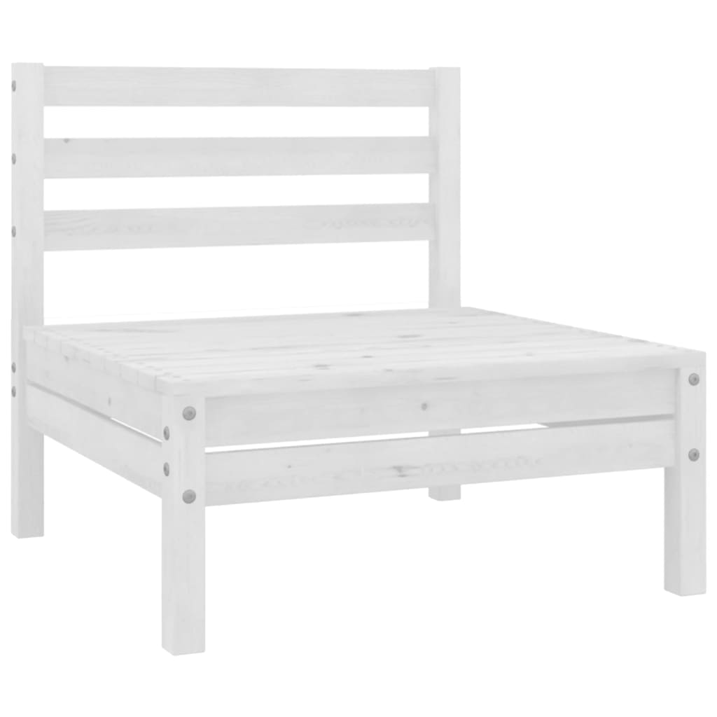 Salon de jardin meuble d'extérieur ensemble de mobilier 6 pièces blanc bois de pin massif