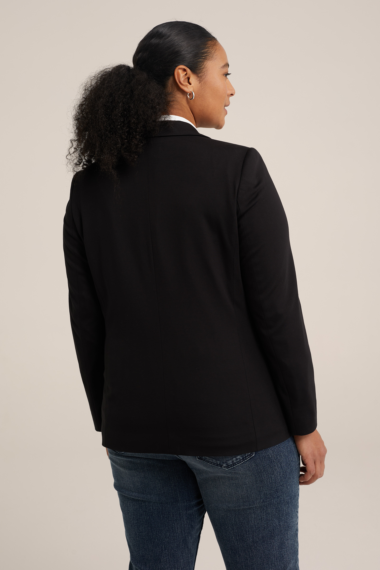 getailleerde blazer - Curve WE Fashion Zwart