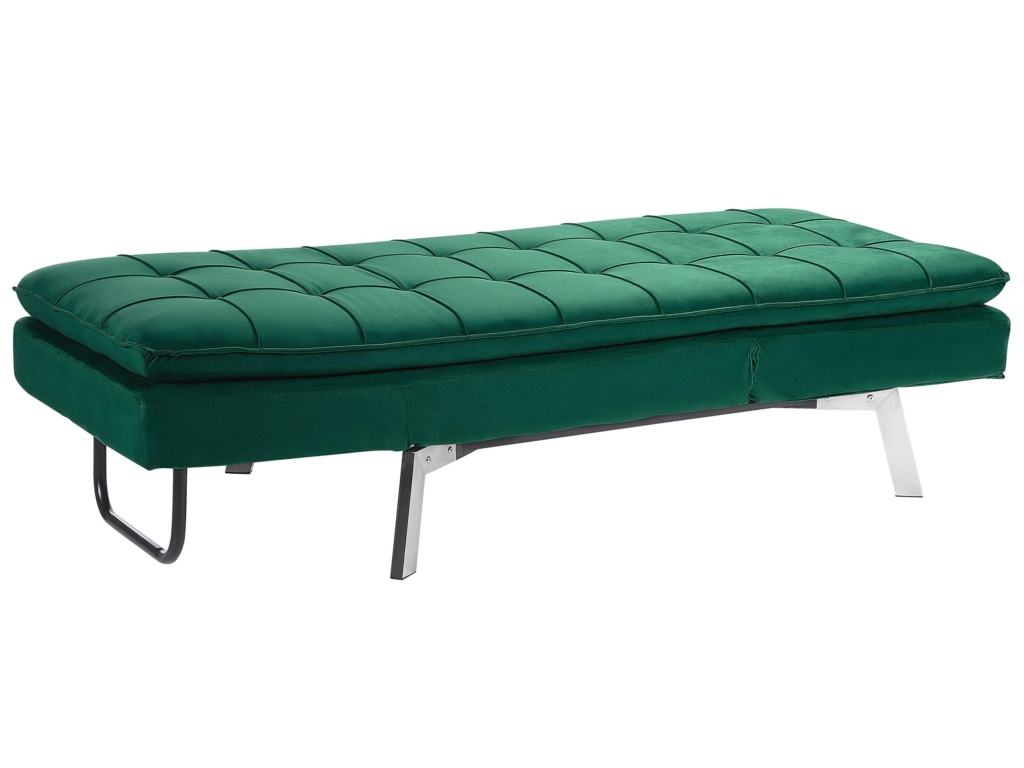 Chaise longue LOIRET Fluweel Smaragdgroen