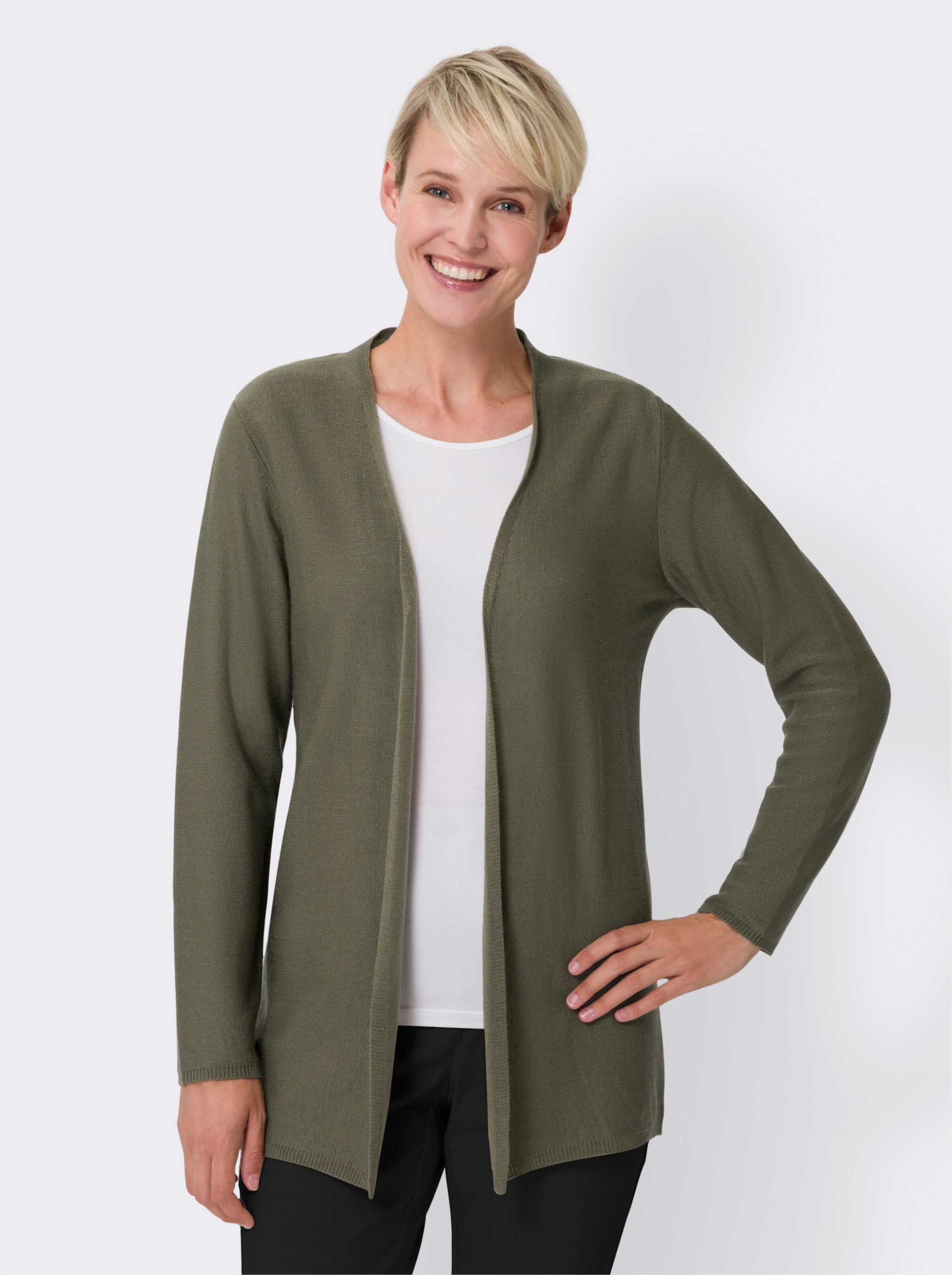 Long-Strickjacke