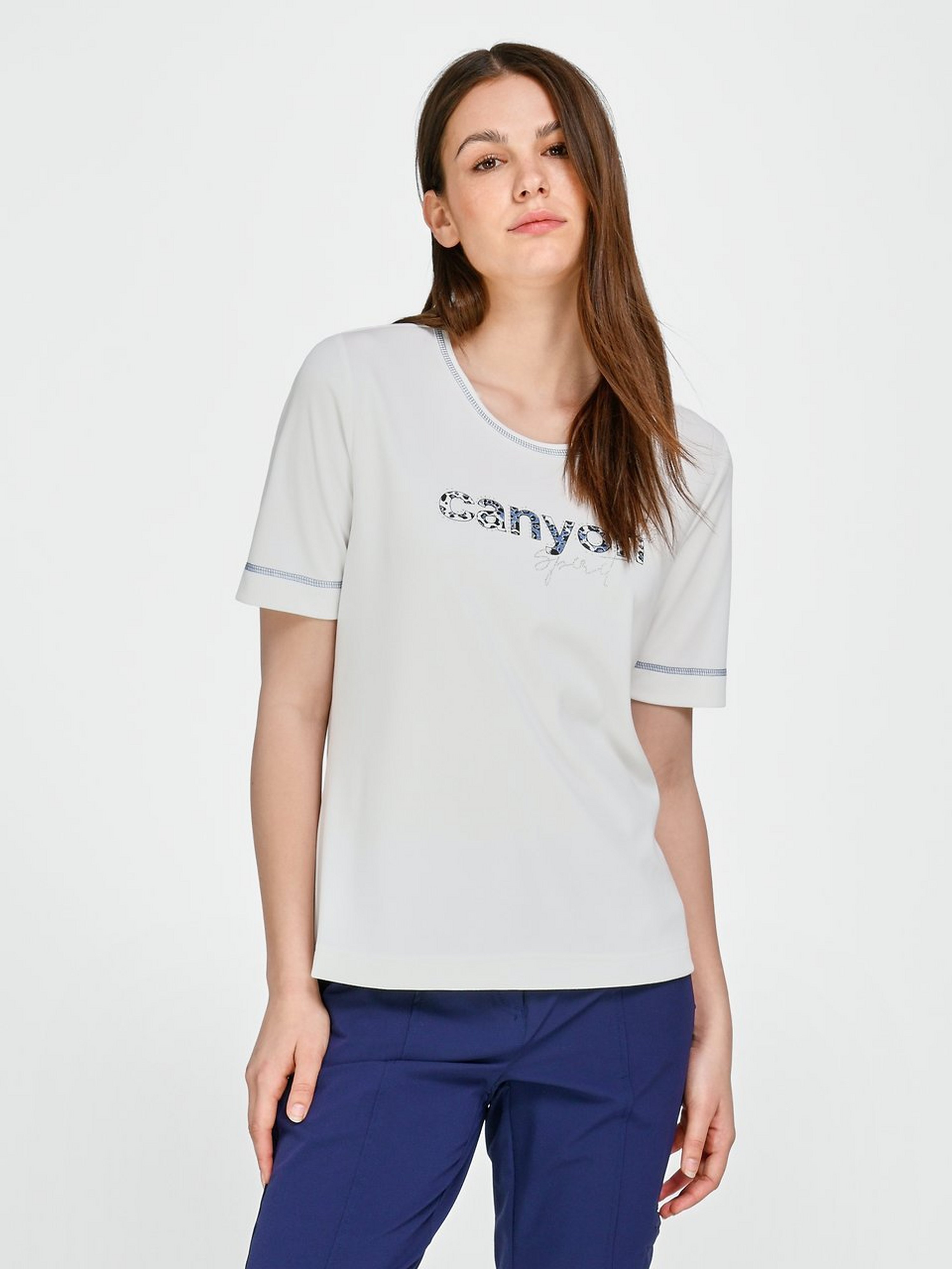 Rundhals-Shirt mit 1/2-Arm