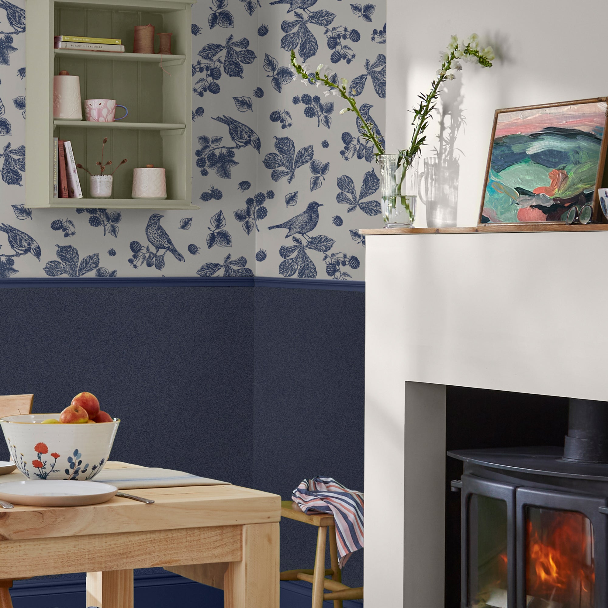 Joules Vliesbehang - Plain Navy - 1005x52