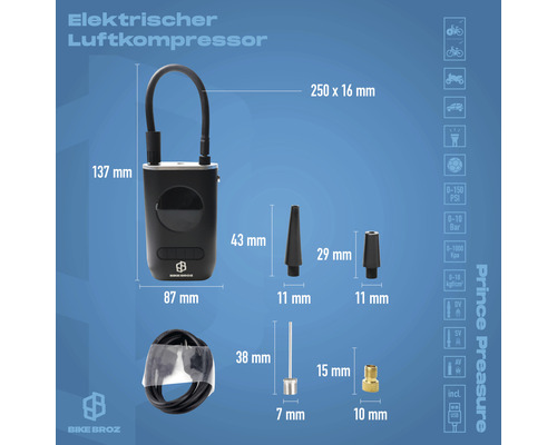 Bike Broz Fiets Luchtcompressor Prince Pressure