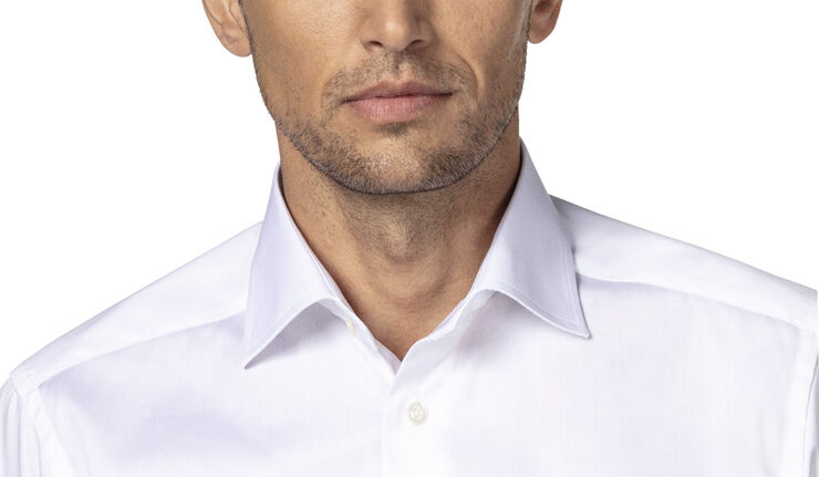 ETON Light Blue Signature Twill Shirt French Cuffs - Contemporary Fit Hvid