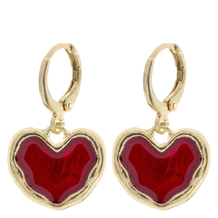 Timi Of Sweden Scarlett Red Hoop Heart Earring 26mm