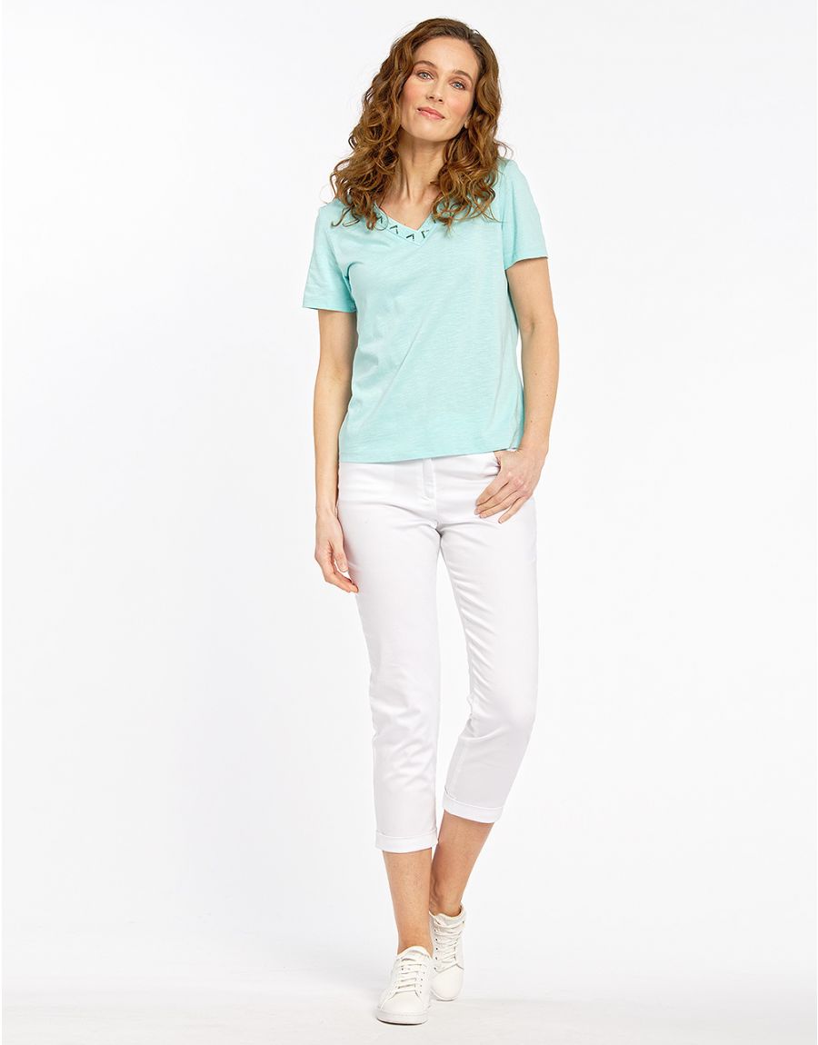 T-shirt vert coton modal
