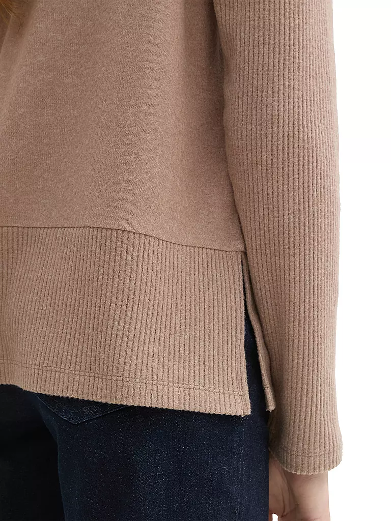 TOM TAILOR Langarmshirt beige