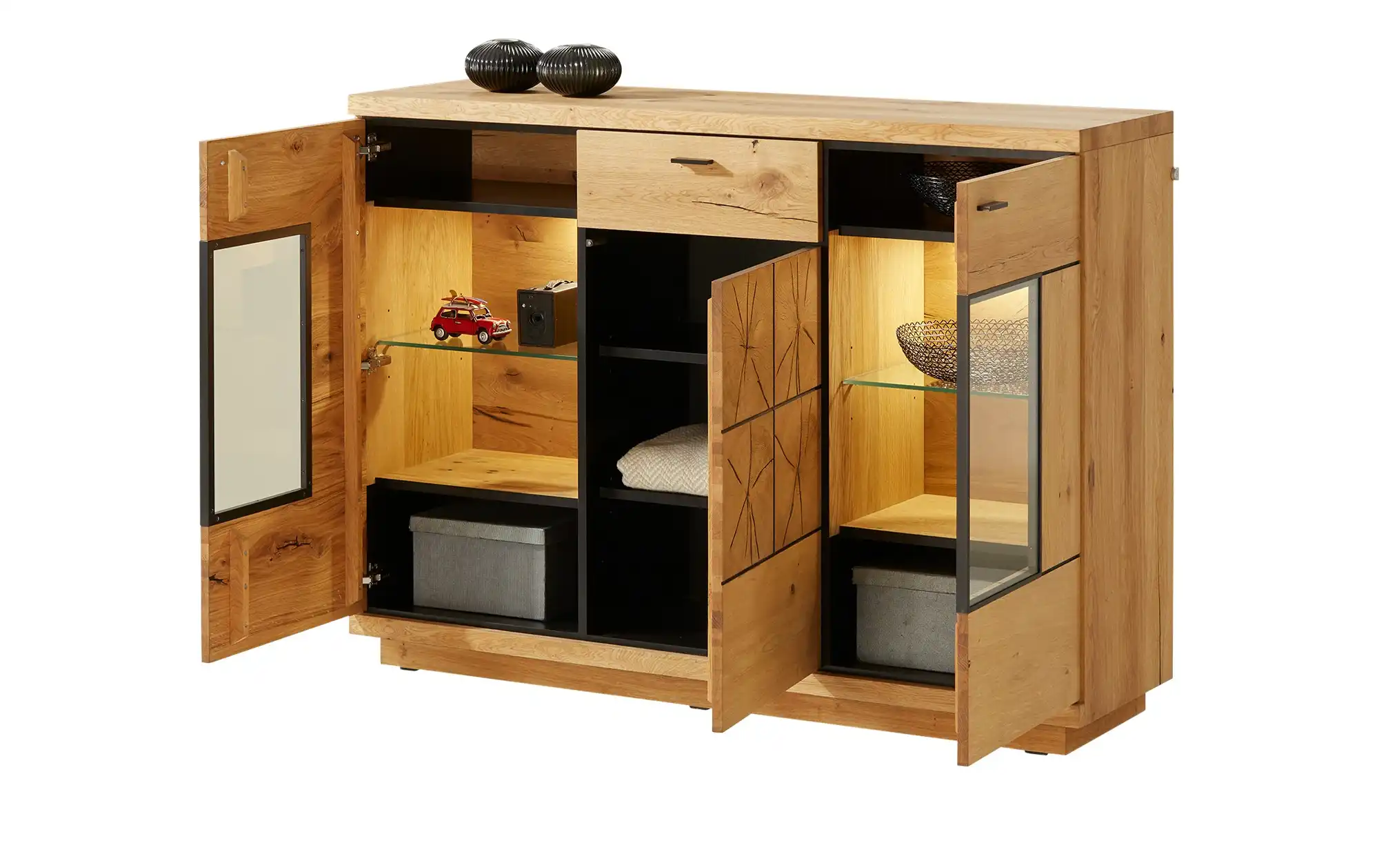 Gray & Jones Highboard  mit Beleuchtung Black Coast Two