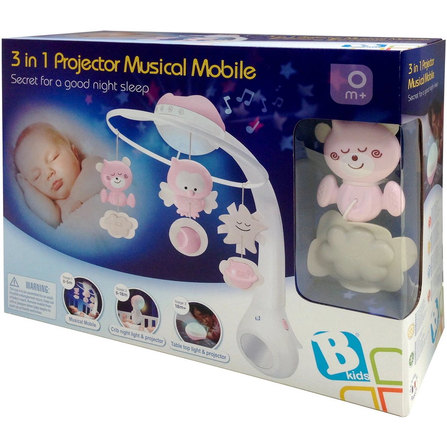Infantino 3 in 1 Musikmobile mit Traumlampe, rosa