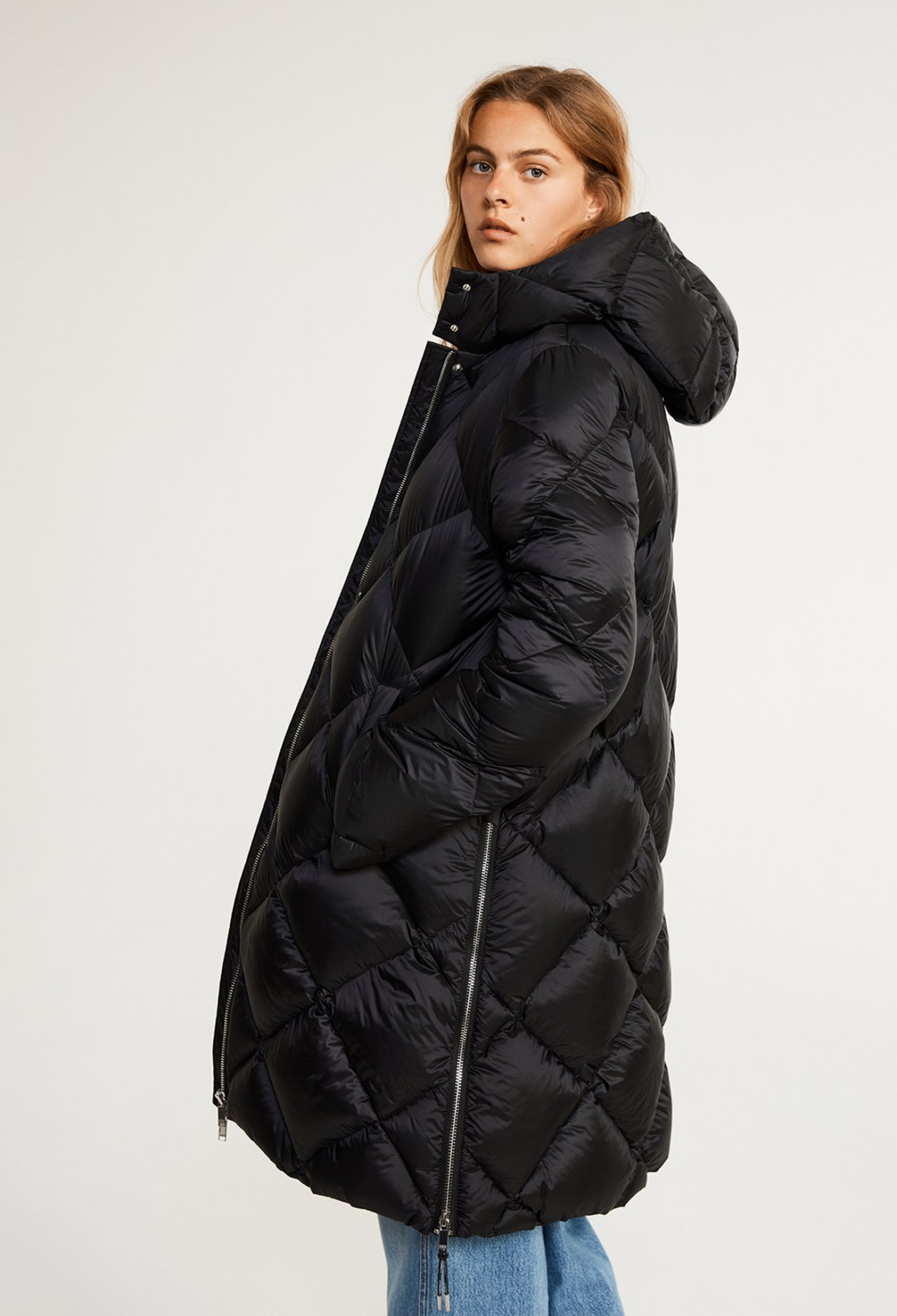 Doudoune longue en polyester recycle