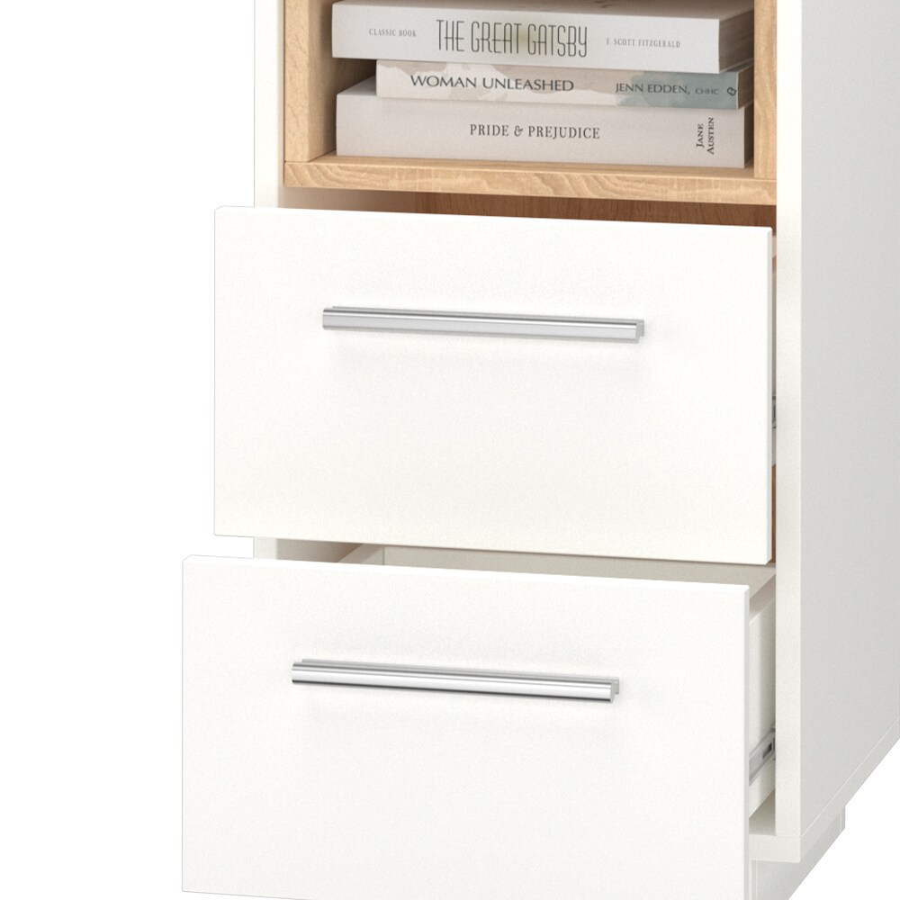 Vicco Nachtschrank Nachttisch Nachtkommode 2er Set Beatrice Weiß 2 Schubladen