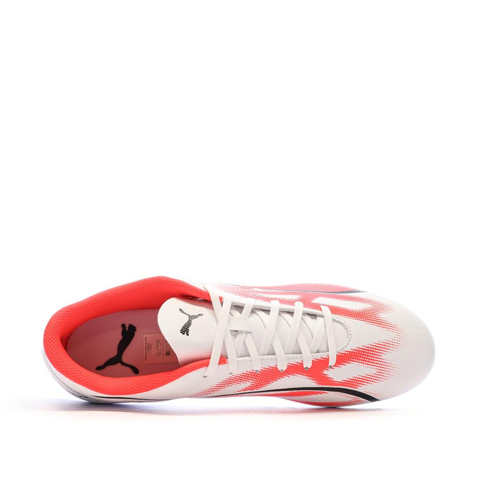 Puma Chaussures de Foot Blanc/Rouge Homme Puma Ultra Play MxSG