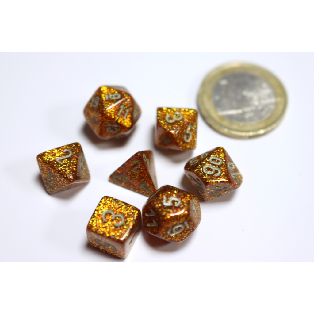 Set de 7 Mini Dés JDR Chessex : Glitter