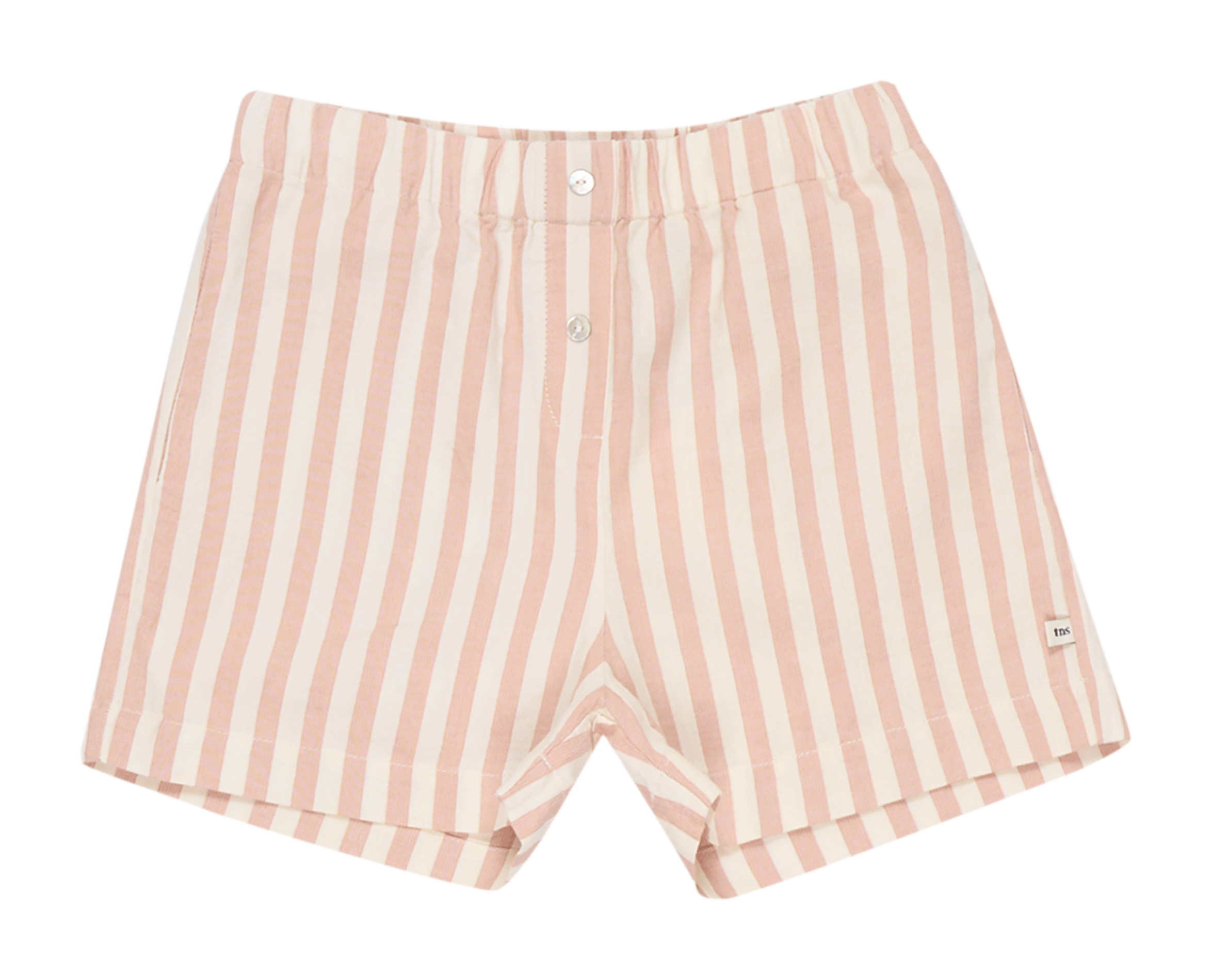 AMBRA - Bermuda en coton rayé | Rose