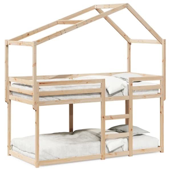 vidaXL Køyeseng uten madrass 90x200 cm heltre furu