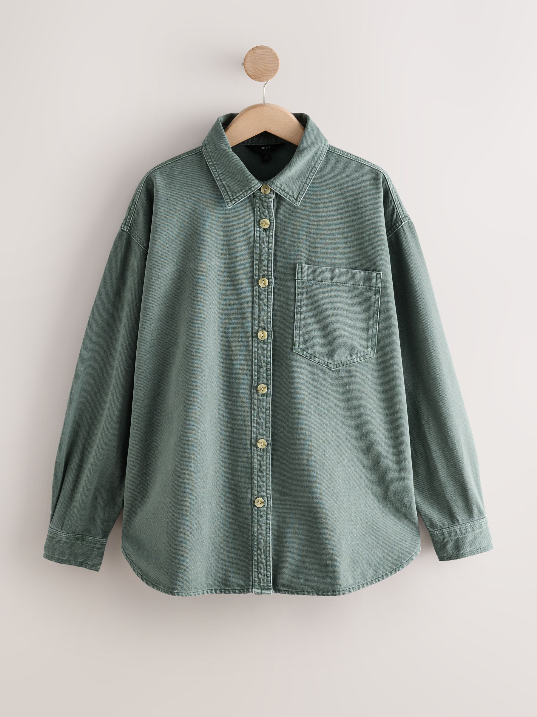 Groen - Oversized denim overhemd