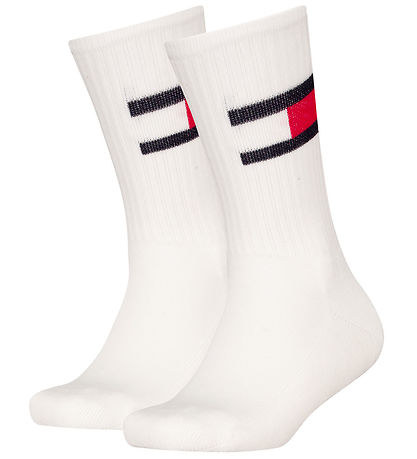 Tommy Hilfiger Strømper - Rib - 2-pak - Hvid
