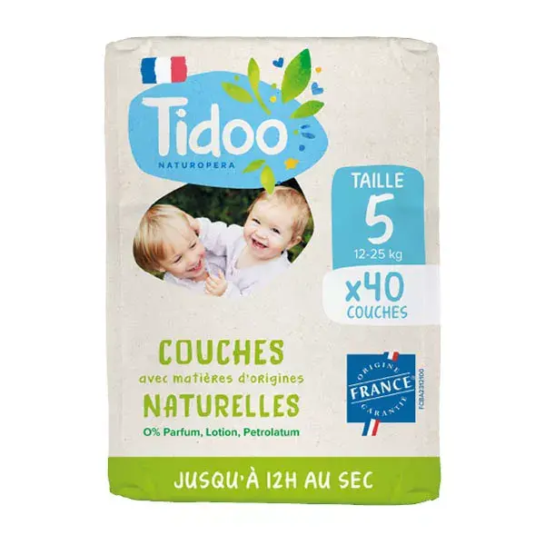 Fralda Tidoo com selo ecológico, tamanho 5 (12-25kg)