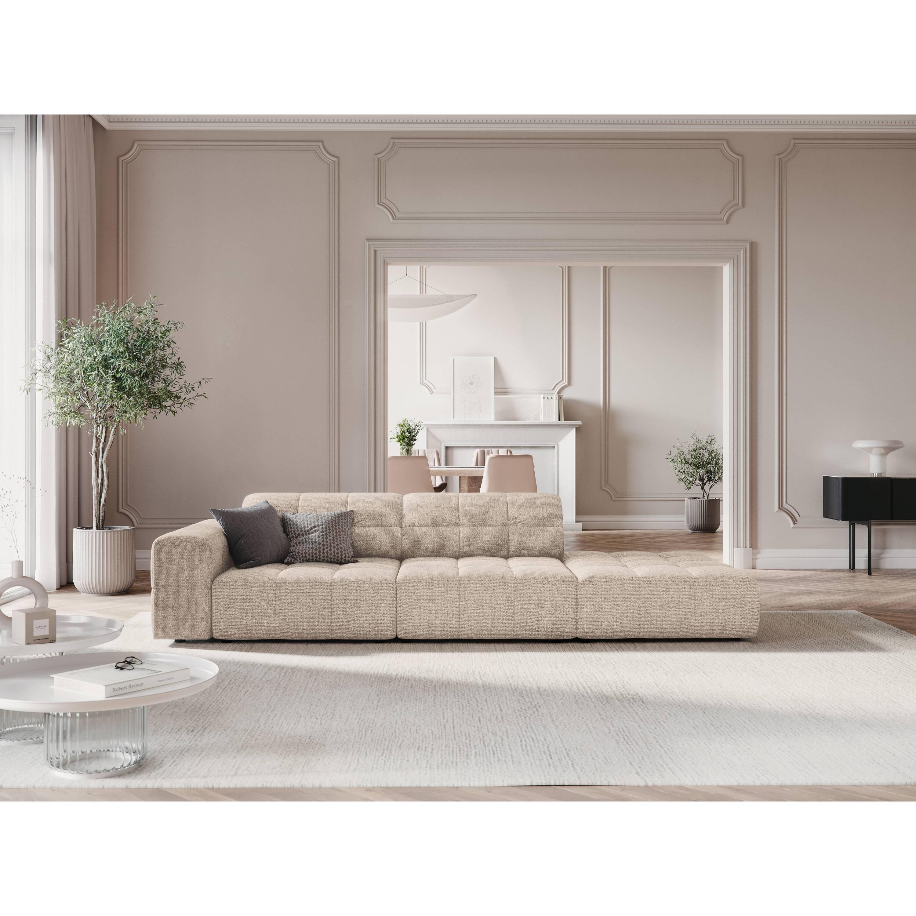 Cosmopolitan Design Chicago 4-zitsbank Rechts Open - Chenille - Lichtbeige