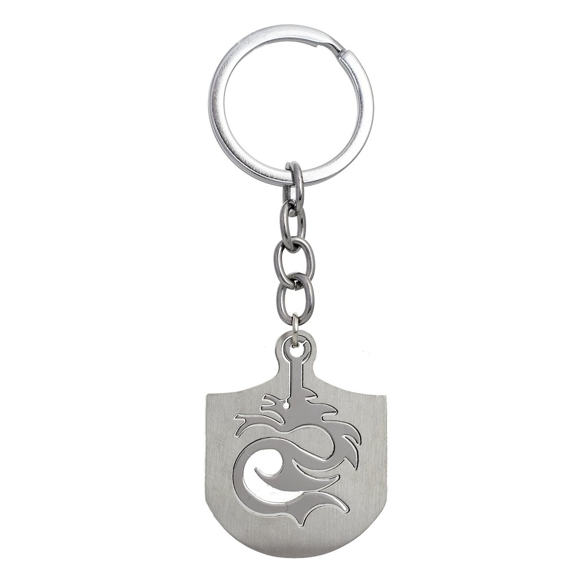 Porte-clés dragon plaque amovible acier inoxydable