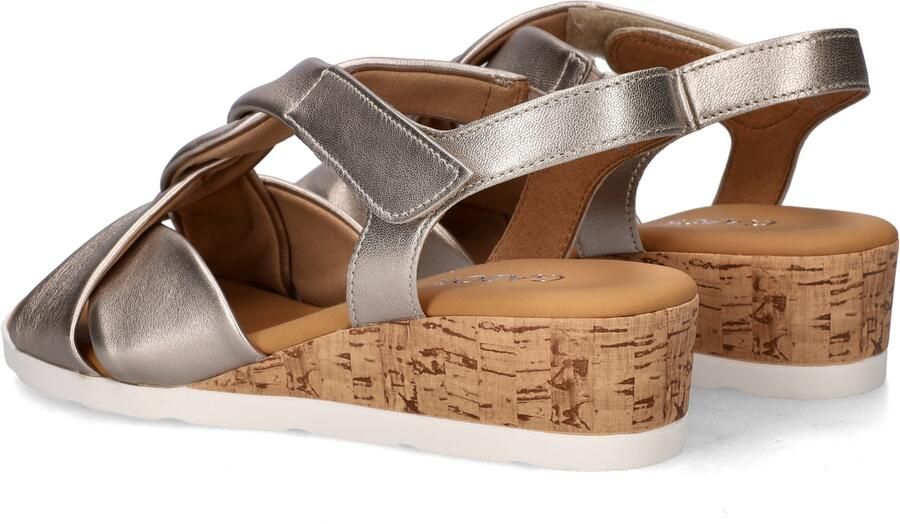 Gabor 761 Sandalen Met Sleehak Dames Zilverkleurig