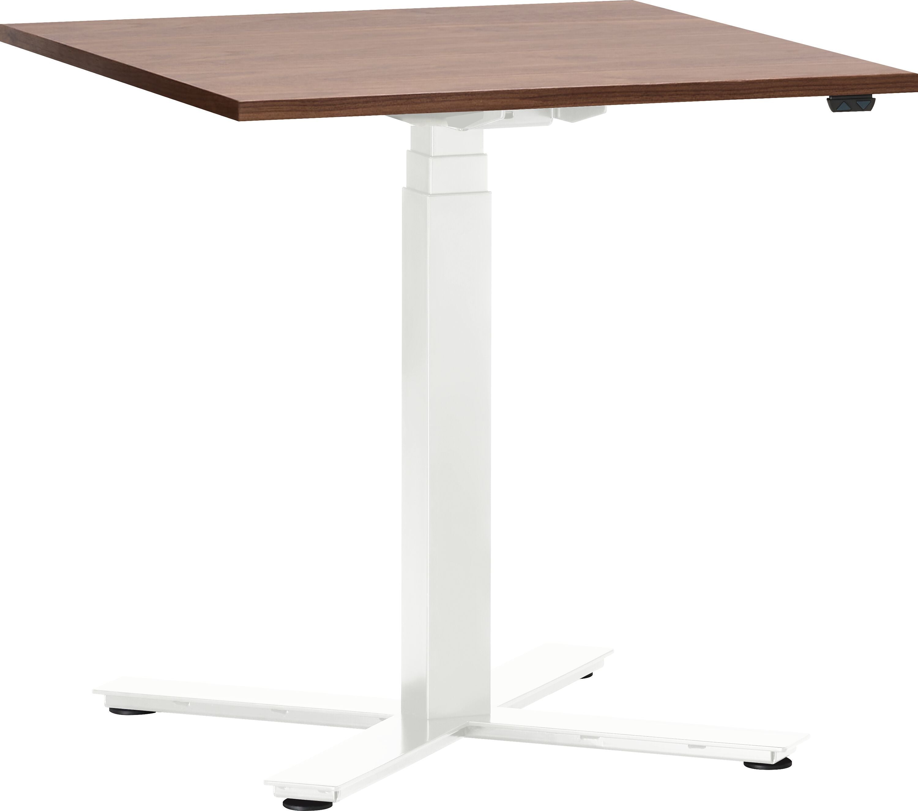 FLEXCUBE Besprechungstisch höhenverstellbar - Nussbaum / B: 70.0 cm x T: 70.0 cm x H: 62.5 cm