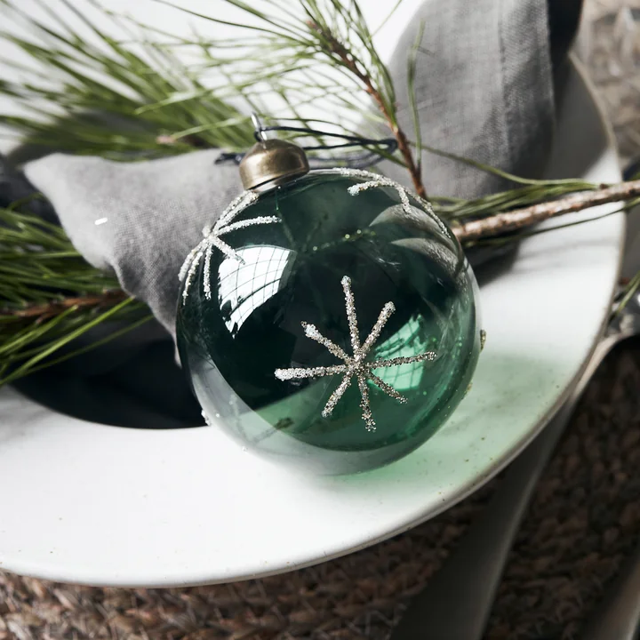House Doctor - Glas Star Christbaumkugel, Ø 6 cm, grün