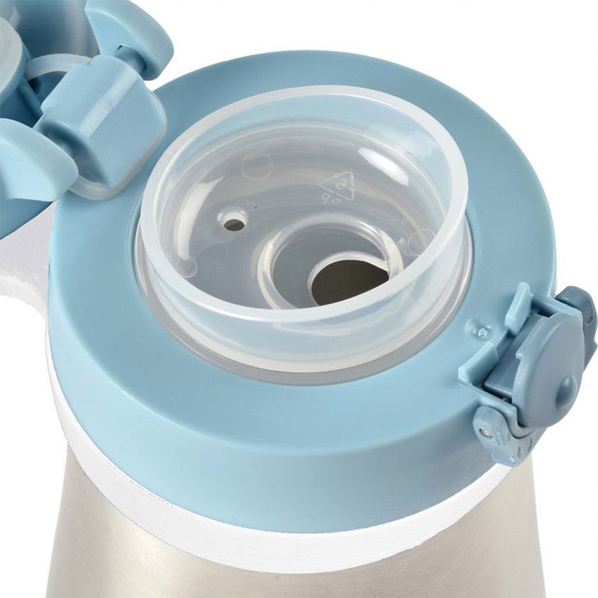 Gourde Windy Blue en inox avec anse 350 ml - Bleu - Ecru