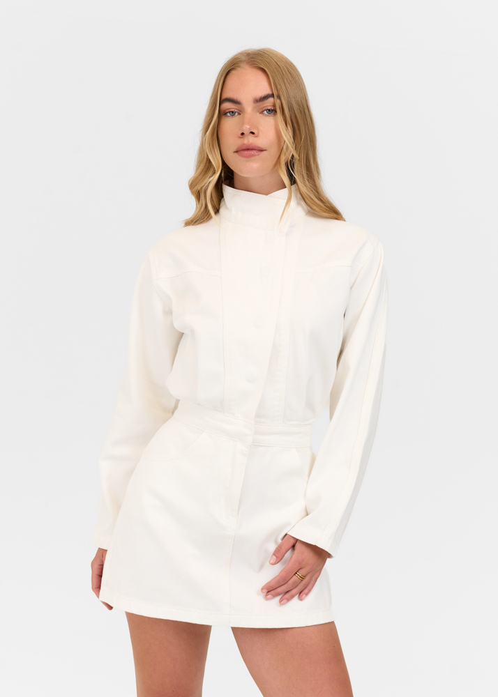Iconic denim dress ecru