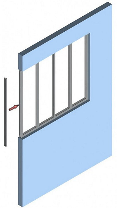 Poteau de terminaison pour verrière d'intérieur Optimum