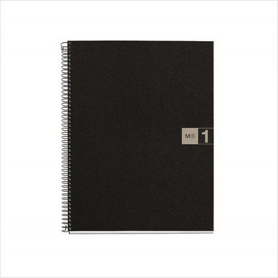 THE ORIGINAL NOTEBOOK, couverture souple, A5, quadrillage 5x5 mm, 80 feuilles de 1 couleur, Miquelrius, Gris.