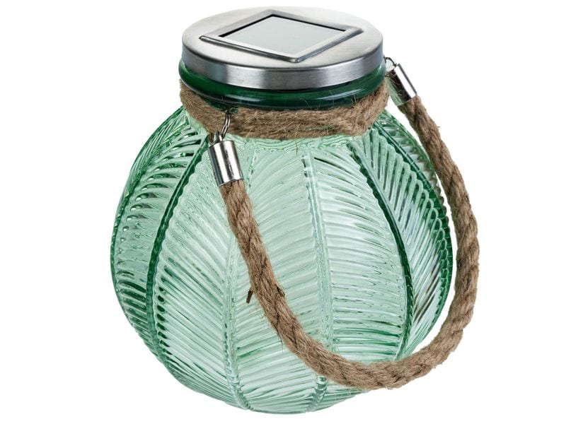 COCON Solar-Gartenleuchte, grün LED-Glaskugel