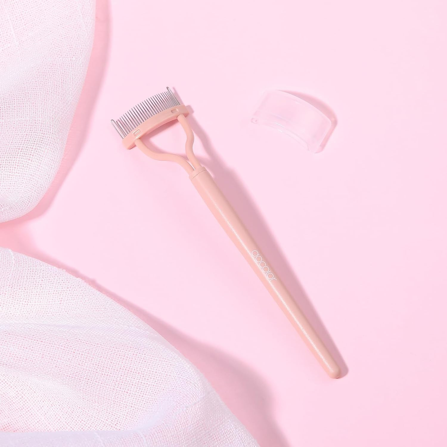 Edelstahl Wimperntrenner Kosmetik Wimpern Kamm Definier Bürste - Rosa
