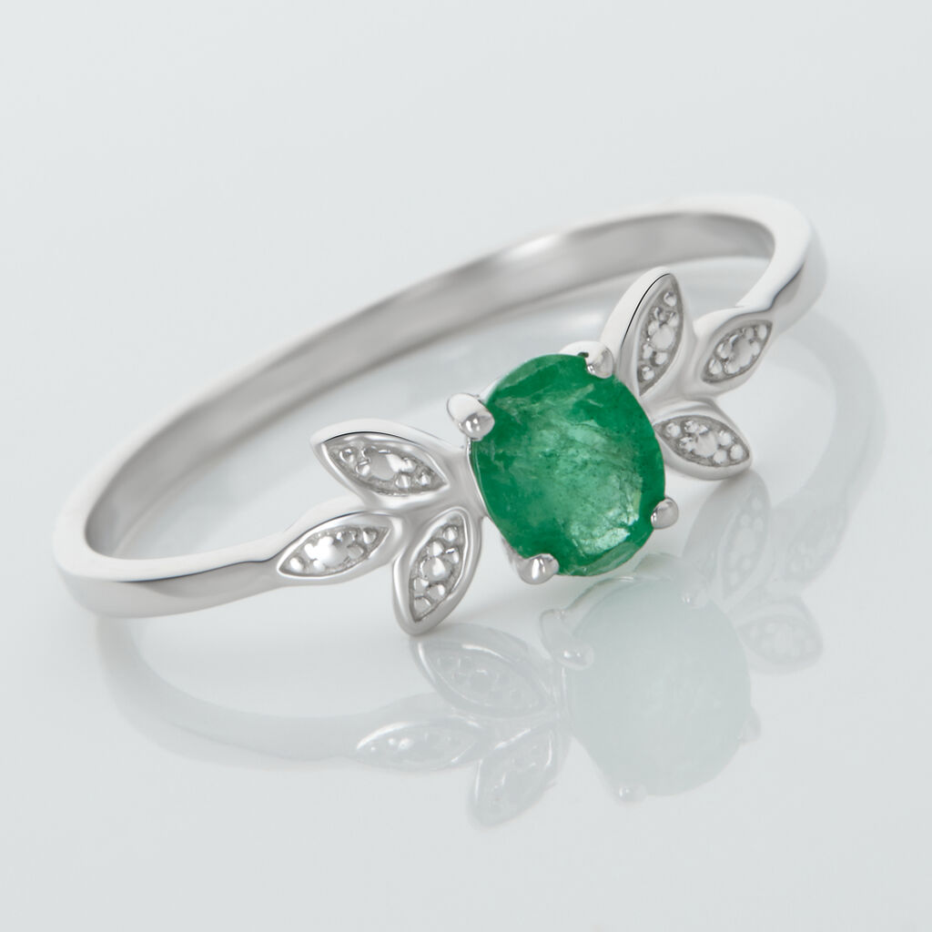 Bague Or Blanc Febe Emeraude