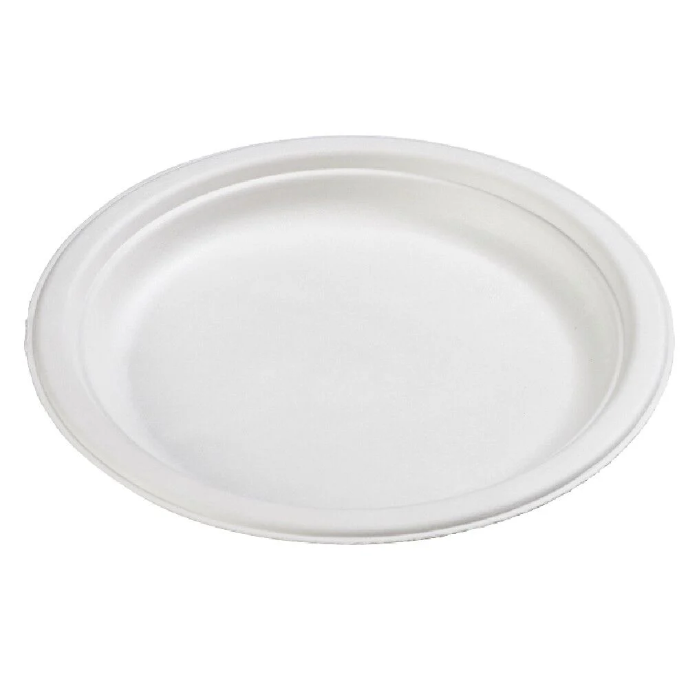 Assiette à dessert ronde en canne à sucre x12
