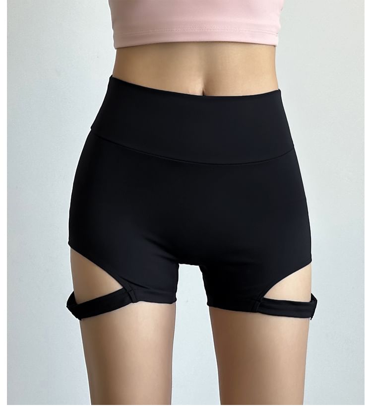 Engiko - Hoge taille effen sportshorts