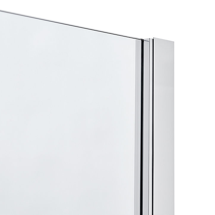 Pare-baignoire 2 volets verre transparent profilé finition poli GoodHome Calera H. 140 x l. 104 cm
