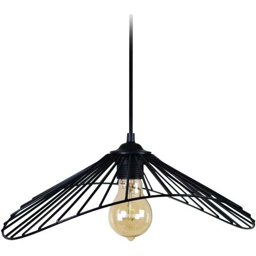 Tosel - Lámpara colgante redondo metal negro Negro