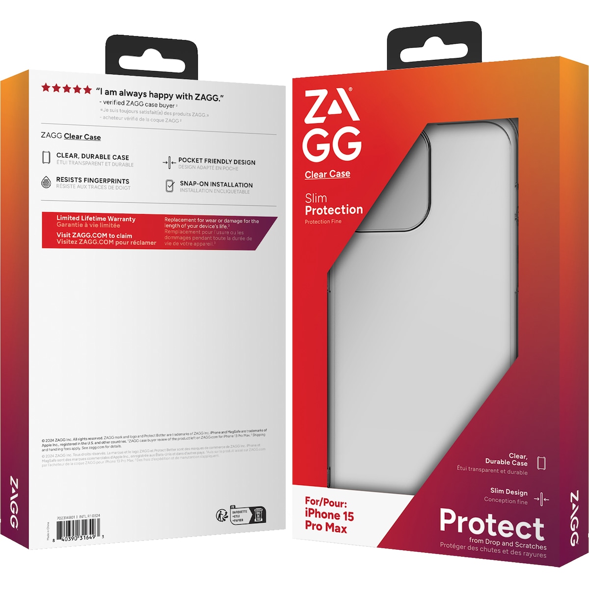 Zagg iPhone 15 Pro Max clear case