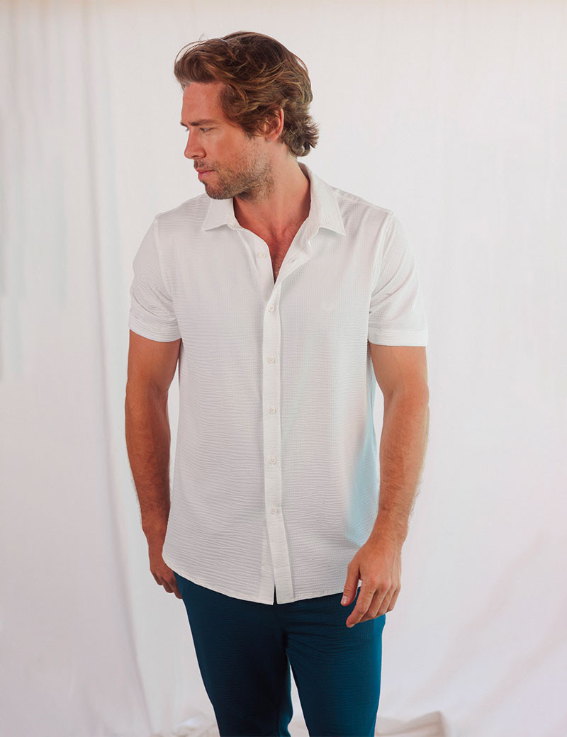 HBT WAFFLE | MARCELLO CHEMISE HOMME BLANCHE