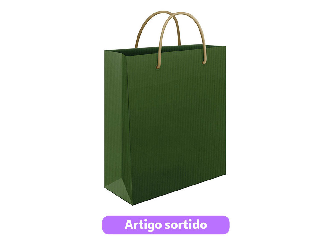 SACO PAPEL KRAFT MITOS LARGE 32X41X12CM CORES SORTIDAS