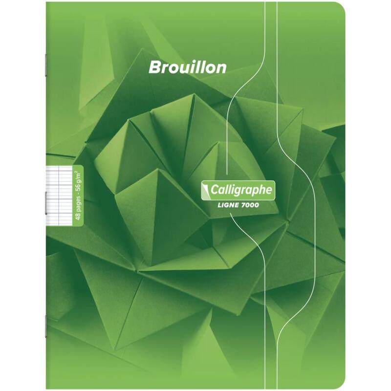 Cahier de brouillon piqué 7000 17x22 cm 48 pages grands carreaux 56 g - Vert