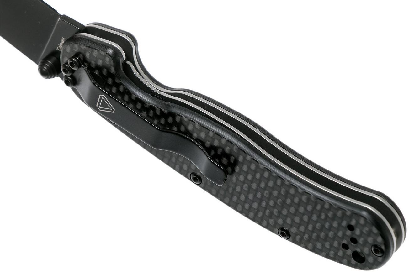 Ontario RAT-2 D2 carbonfiber, plain edge zwart, 8834