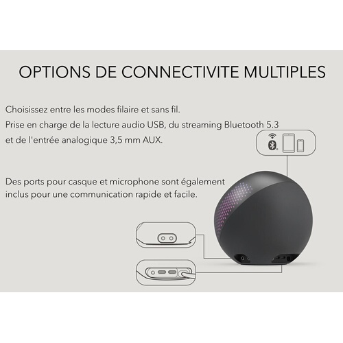 Enceinte PC Creative PEBBLE X PLUS Enceintes ordinateur 2.1 USB-C avec caisson de basses et eclairage RVB personnalisable