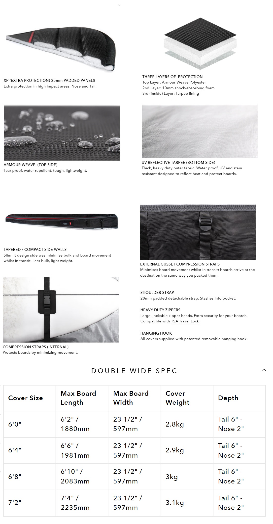 Ocean and earth Housse de surf - Double Wide Cover 6'0