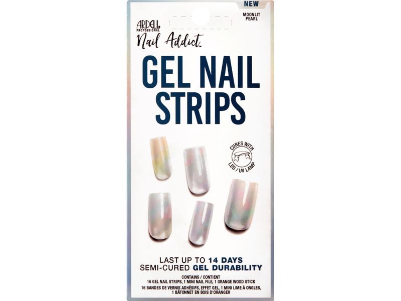 Ardell Gel Nail Strips Moonlit Pearl 16 Stück Nagellack, der nicht trocknen muss, nicht absplittert und auch noch länger hält