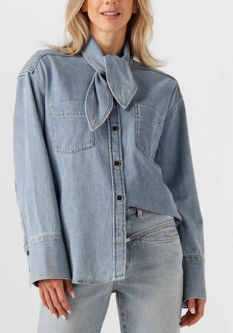 blauwe closed blouses scarff shirt